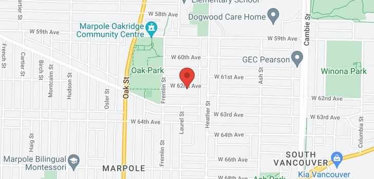 map of 838 W 62ND AVENUE